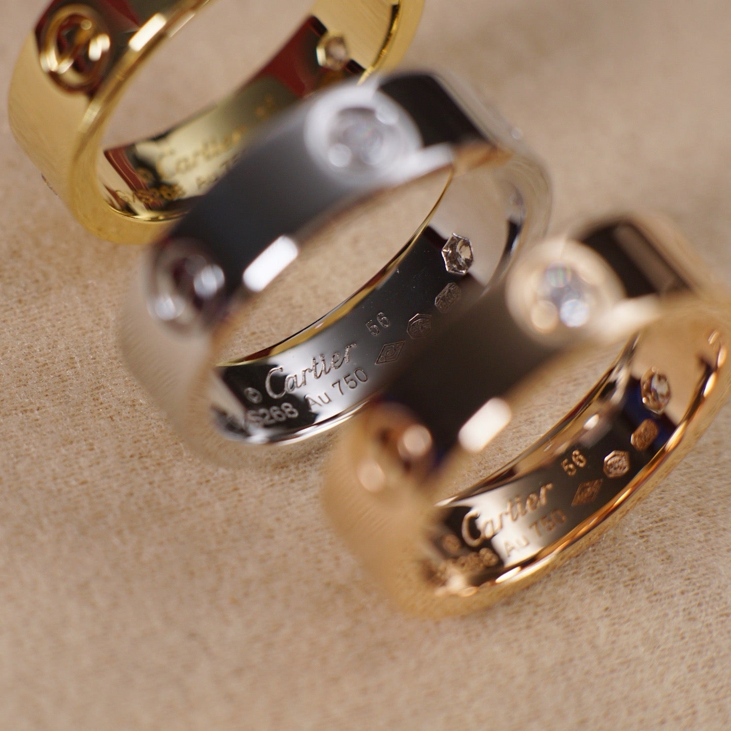 [AuraEcho]LOVE 5.5MM 3 DIAMOND RING