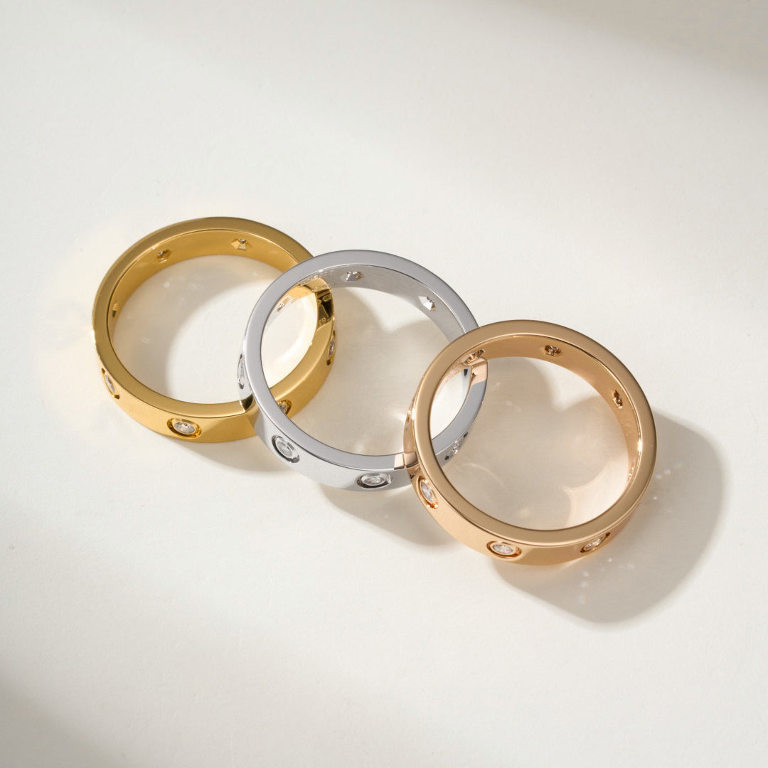 [AuraEcho]LOVE 4MM 8 DIAMOND RING