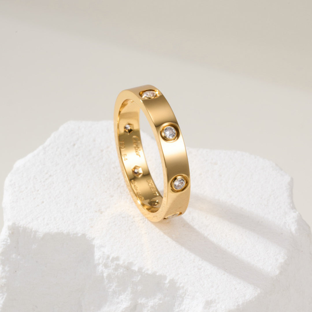 [AuraEcho]LOVE 4MM 8 DIAMOND RING
