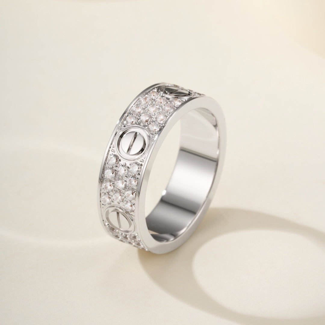 [AuraEcho]LOVE RING 5.5MM DIAMONDS PAVED