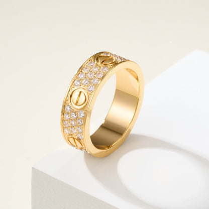 [AuraEcho]LOVE RING 5.5MM DIAMONDS PAVED