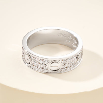 [AuraEcho]LOVE RING 5.5MM DIAMONDS PAVED