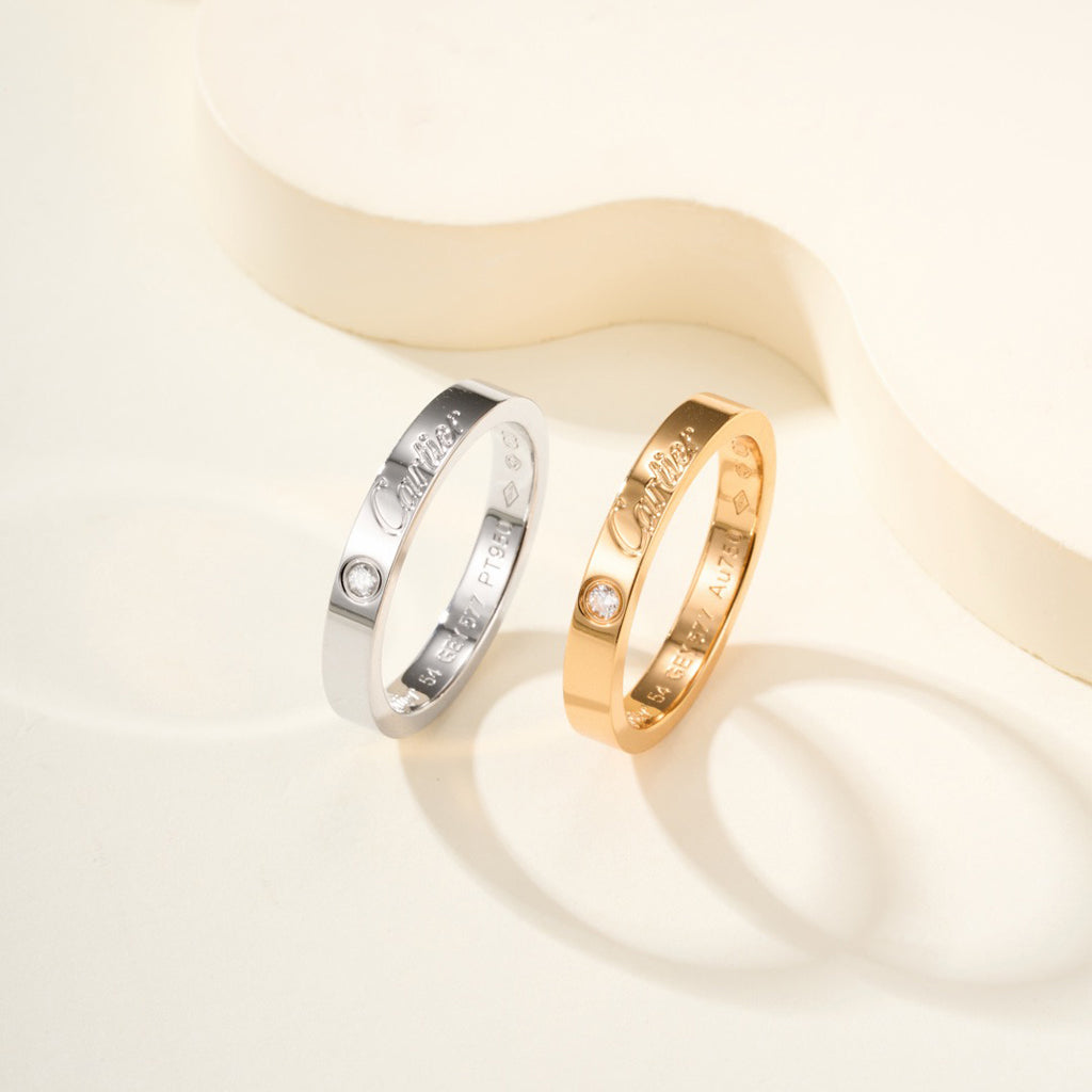 [AuraEcho]LOVE RING 4MM 1 DIAMOND