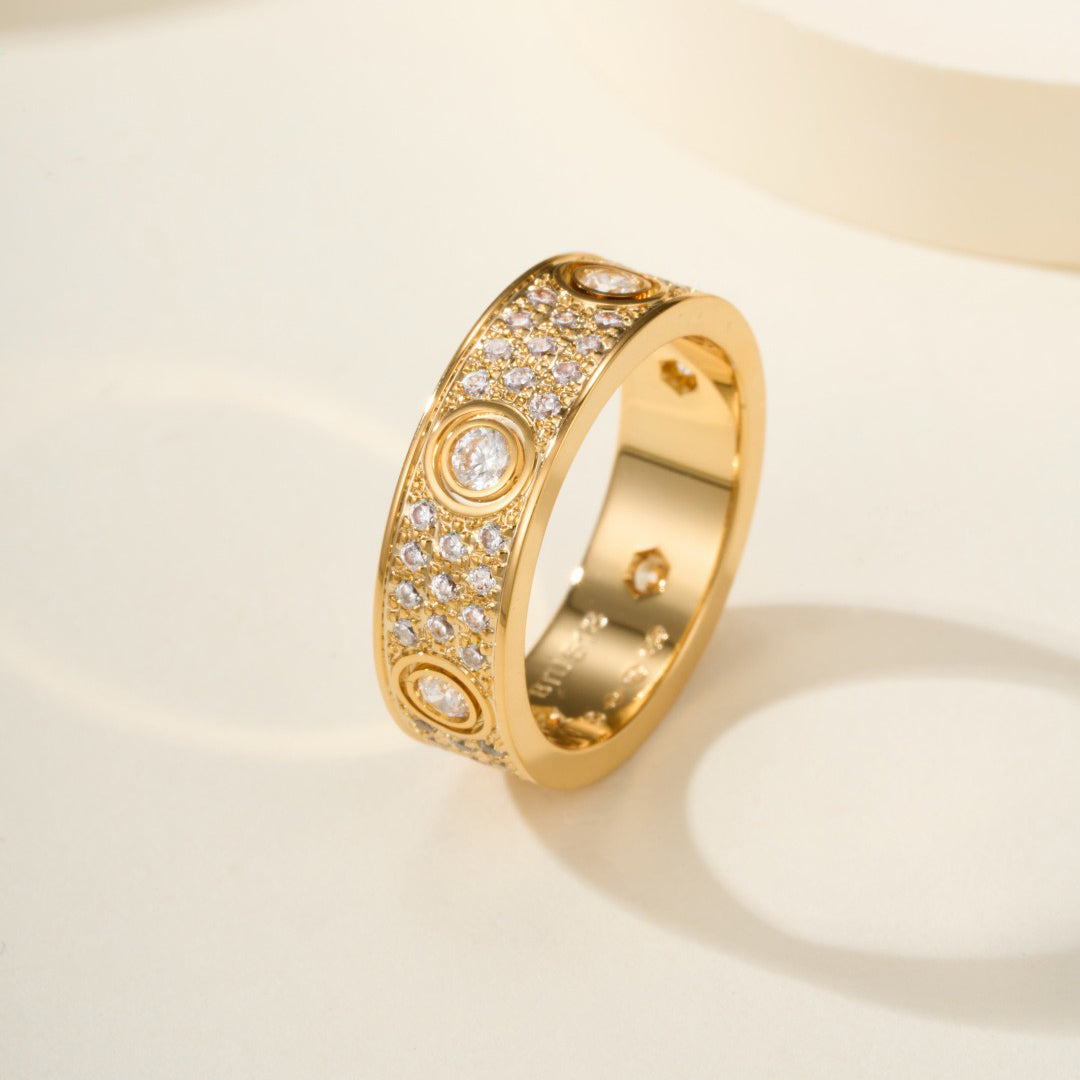 [AuraEcho]LOVE 5.5MM FULL-PAVE 6-DIAMOND RING