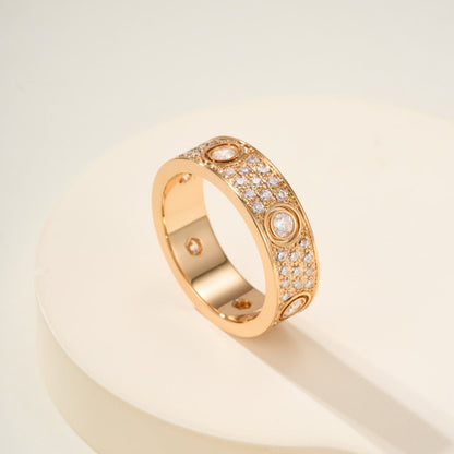 [AuraEcho]LOVE 5.5MM FULL-PAVE 6-DIAMOND RING