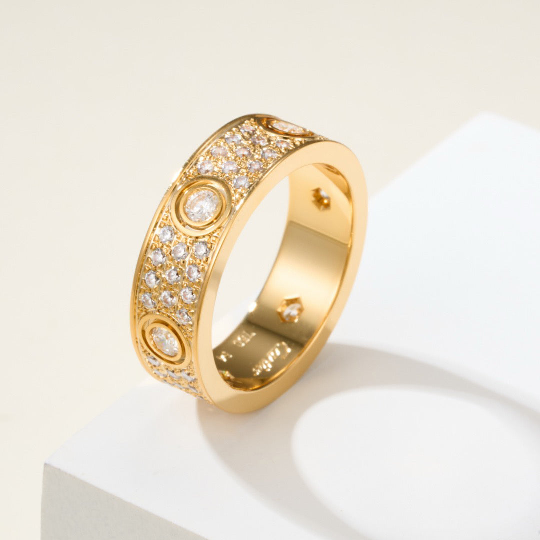 [AuraEcho]LOVE 5.5MM FULL-PAVE 6-DIAMOND RING