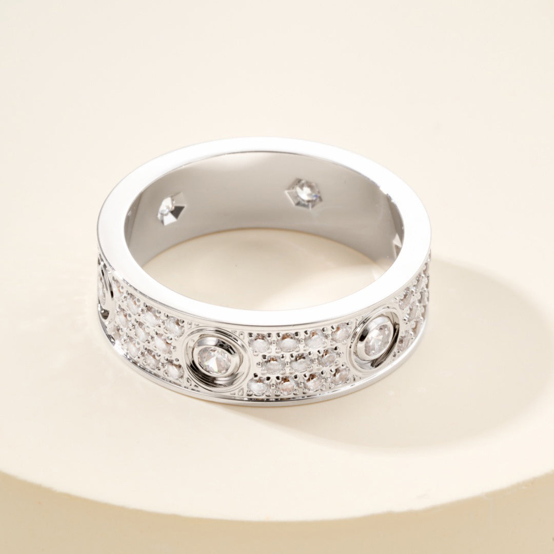 [AuraEcho]LOVE 5.5MM FULL-PAVE 6-DIAMOND RING