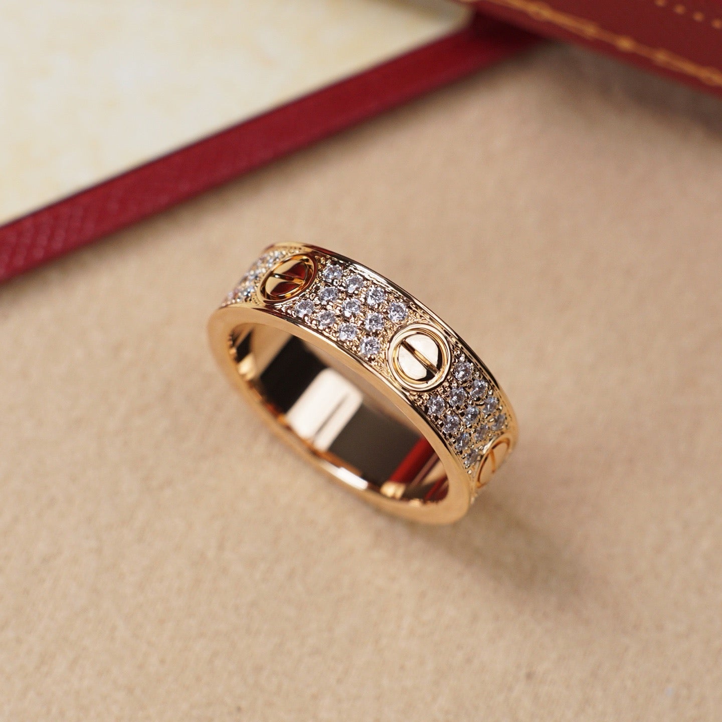 [AuraEcho]LOVE RING 5.5MM DIAMONDS PAVED
