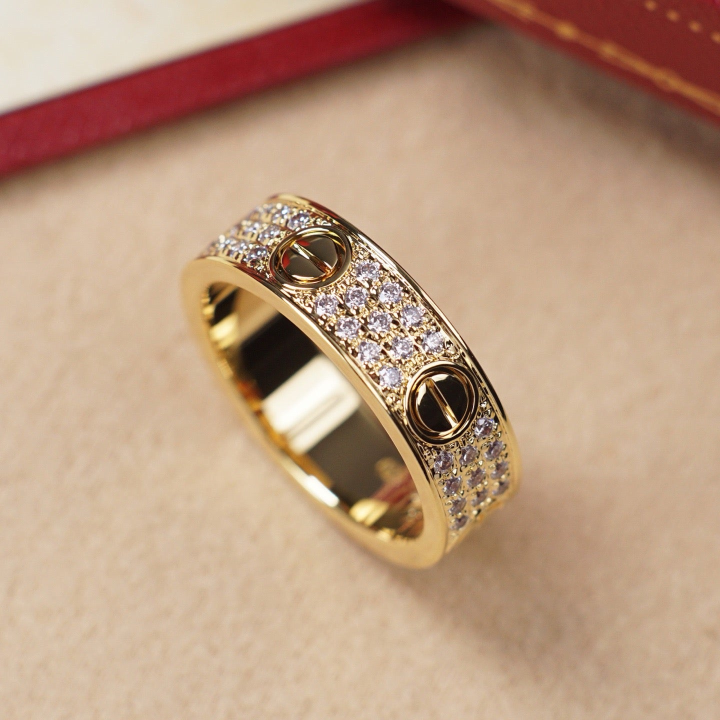 [AuraEcho]LOVE RING 5.5MM DIAMONDS PAVED