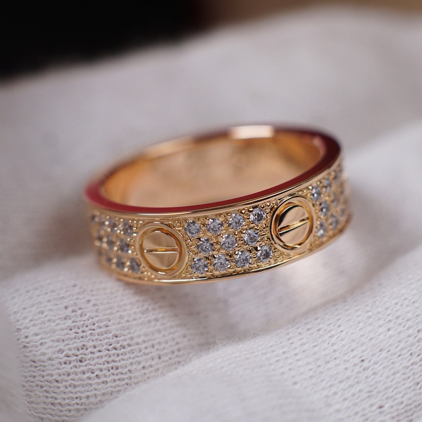 [AuraEcho]LOVE RING 5.5MM DIAMONDS PAVED