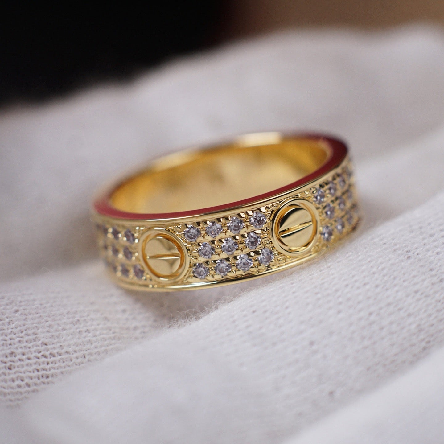 [AuraEcho]LOVE RING 5.5MM DIAMONDS PAVED