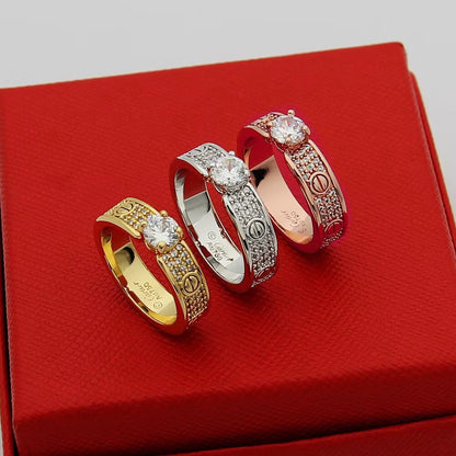 [AuraEcho]LOVE RING 3.6MM 1 BIG DIAMOND FULL DIAMOND