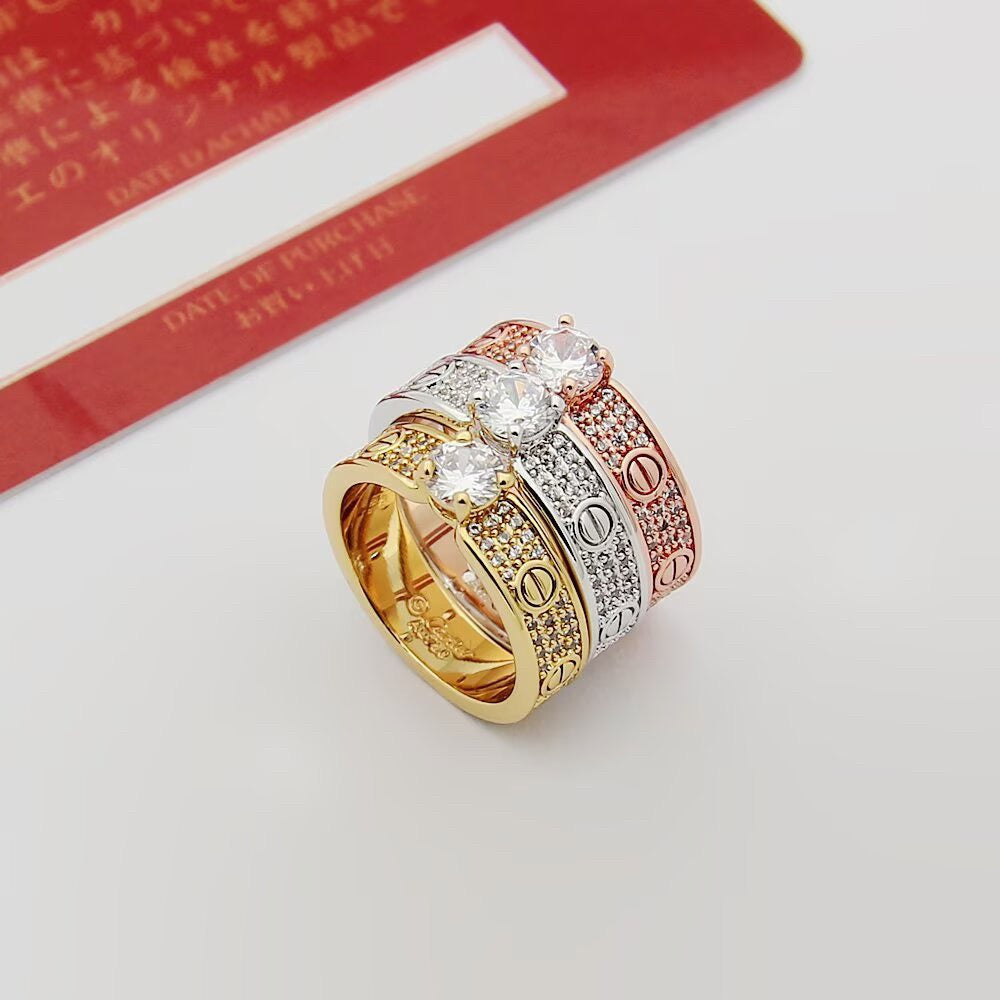 [AuraEcho]LOVE RING 3.6MM 1 BIG DIAMOND FULL DIAMOND