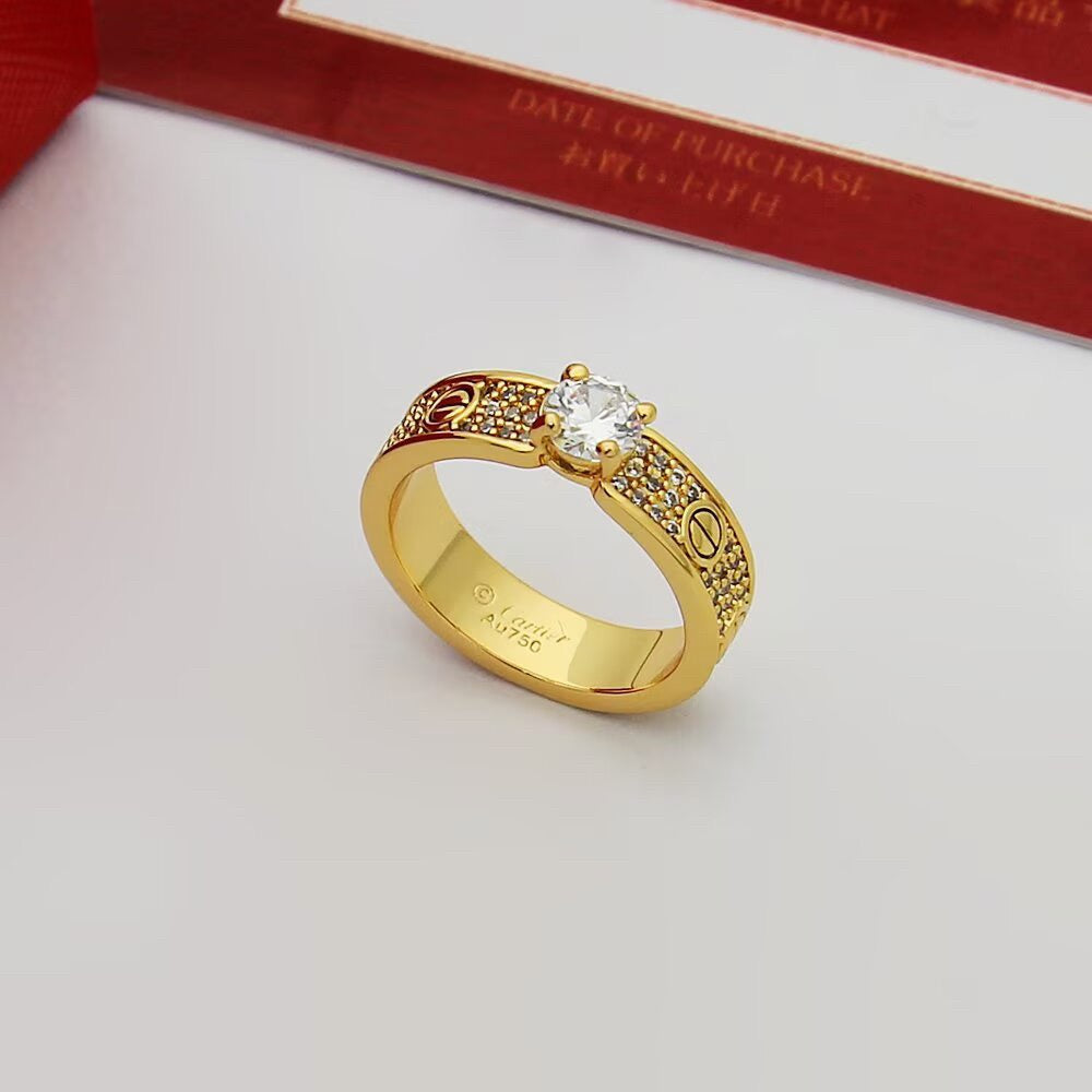 [AuraEcho]LOVE RING 3.6MM 1 BIG DIAMOND FULL DIAMOND