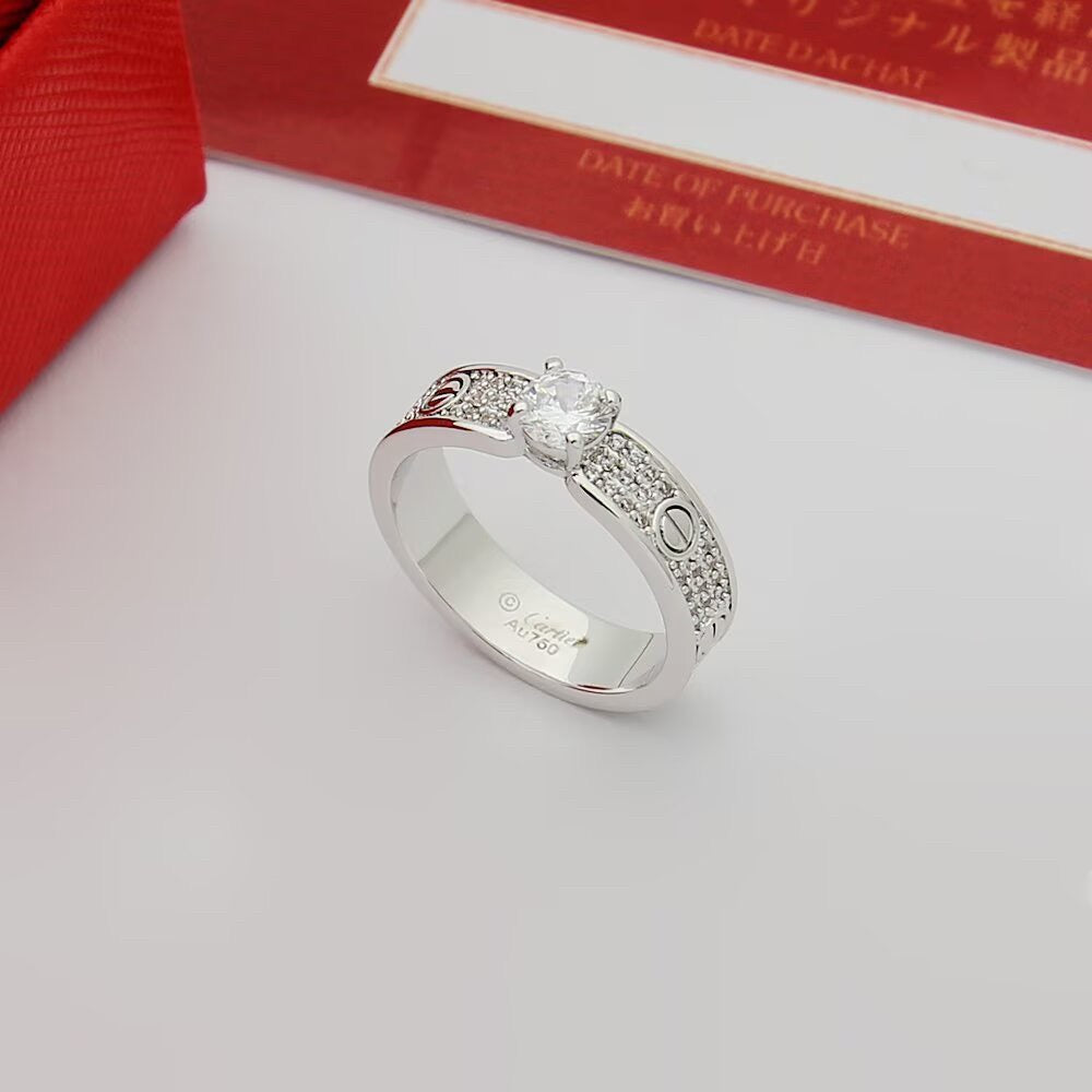 [AuraEcho]LOVE RING 3.6MM 1 BIG DIAMOND FULL DIAMOND