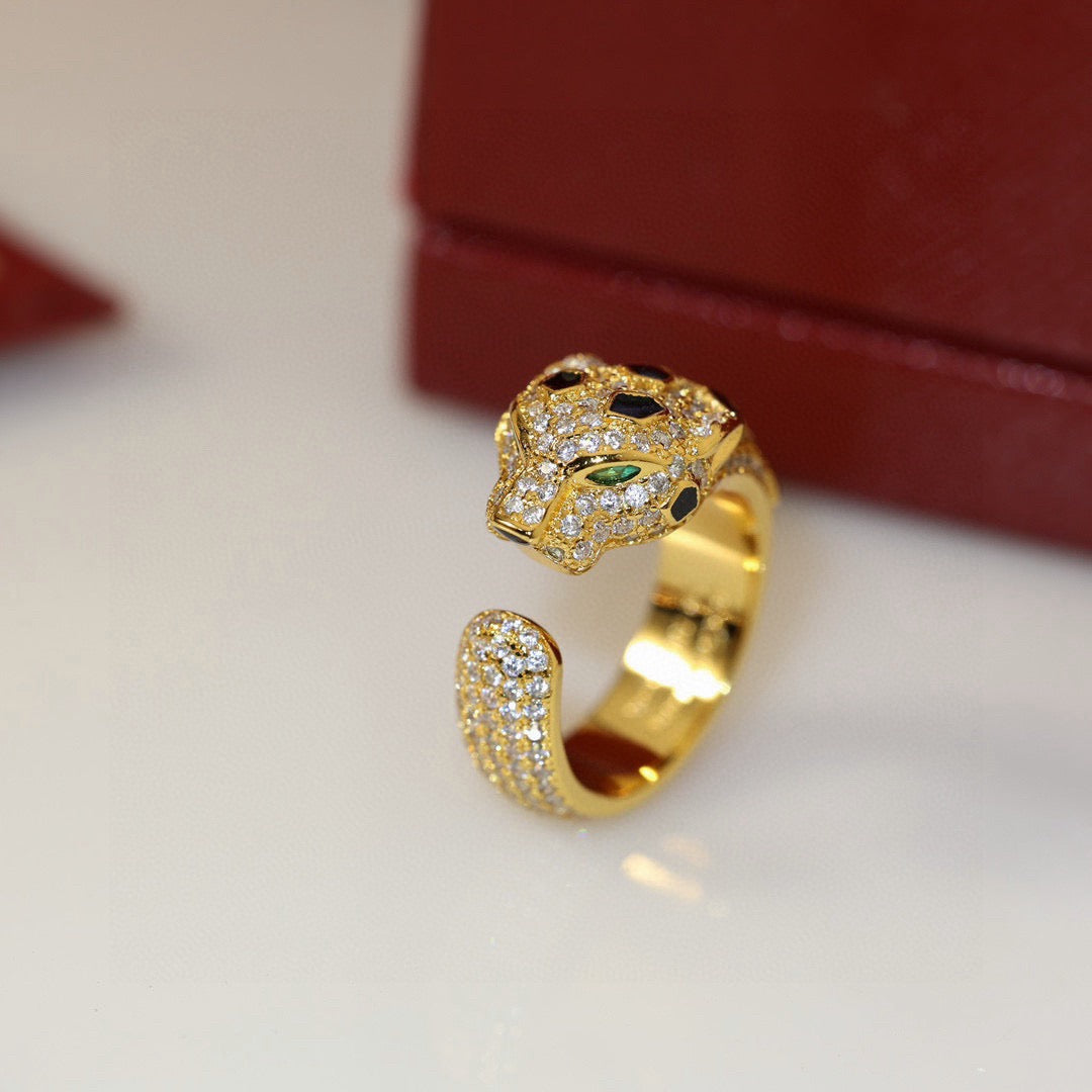 [AuraEcho]PANTHERE SPOTTED FULL DIAMOND MEDIUM RING