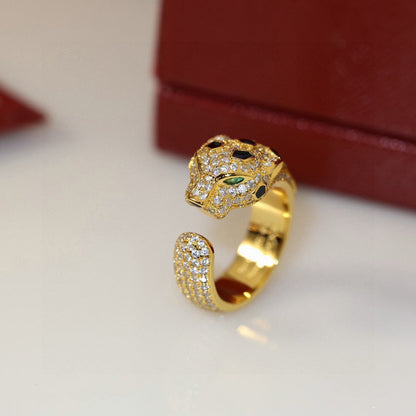 [AuraEcho]PANTHERE SPOTTED FULL DIAMOND MEDIUM RING