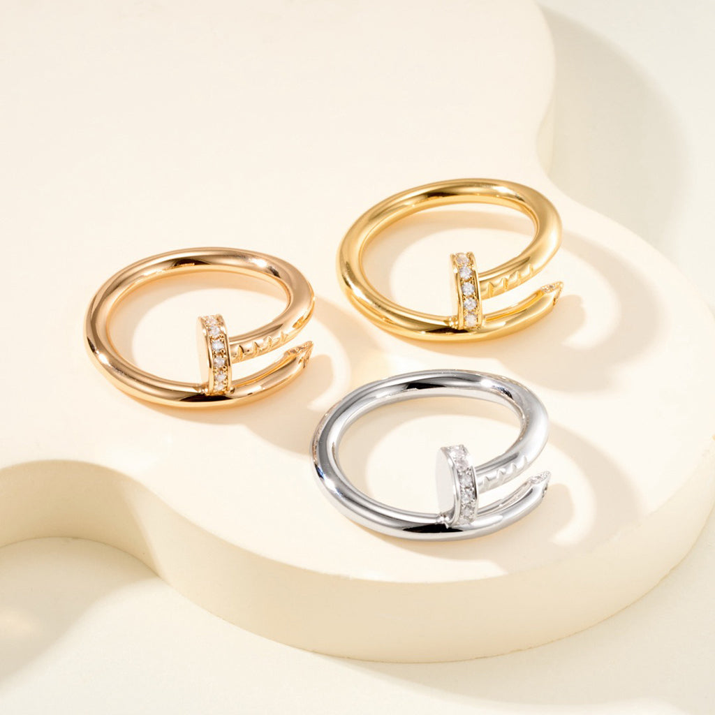 [AuraEcho]JUSTE RING 2.6MM HALF DIAMOND