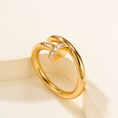 [AuraEcho]JUSTE RING 2.6MM HALF DIAMOND