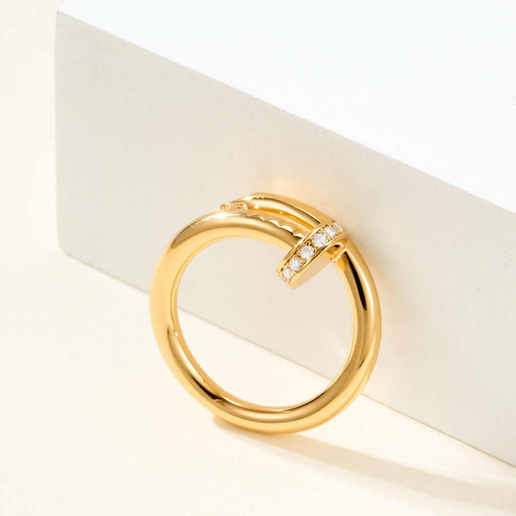 [AuraEcho]JUSTE RING 2.6MM HALF DIAMOND