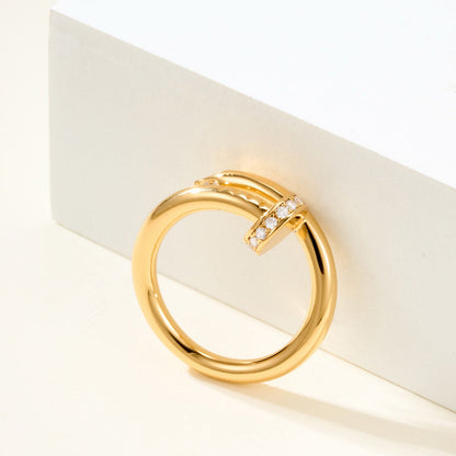 [AuraEcho]JUSTE RING 2.6MM HALF DIAMOND