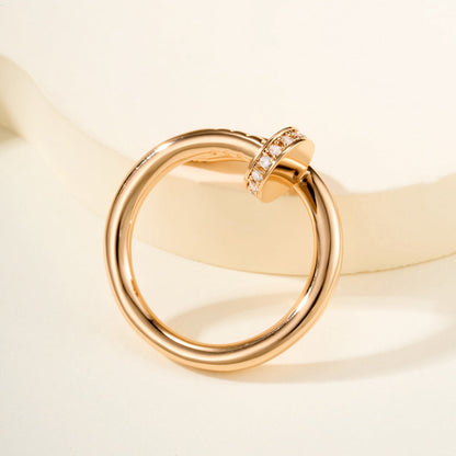 [AuraEcho]JUSTE RING 2.6MM HALF DIAMOND