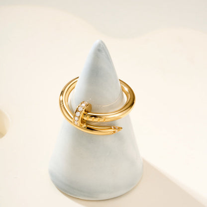 [AuraEcho]JUSTE RING 2.6MM HALF DIAMOND