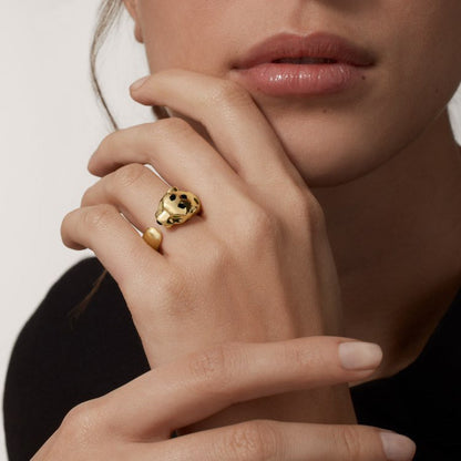 [AuraEcho]PANTHERE SPOTTED MEDIUM RING