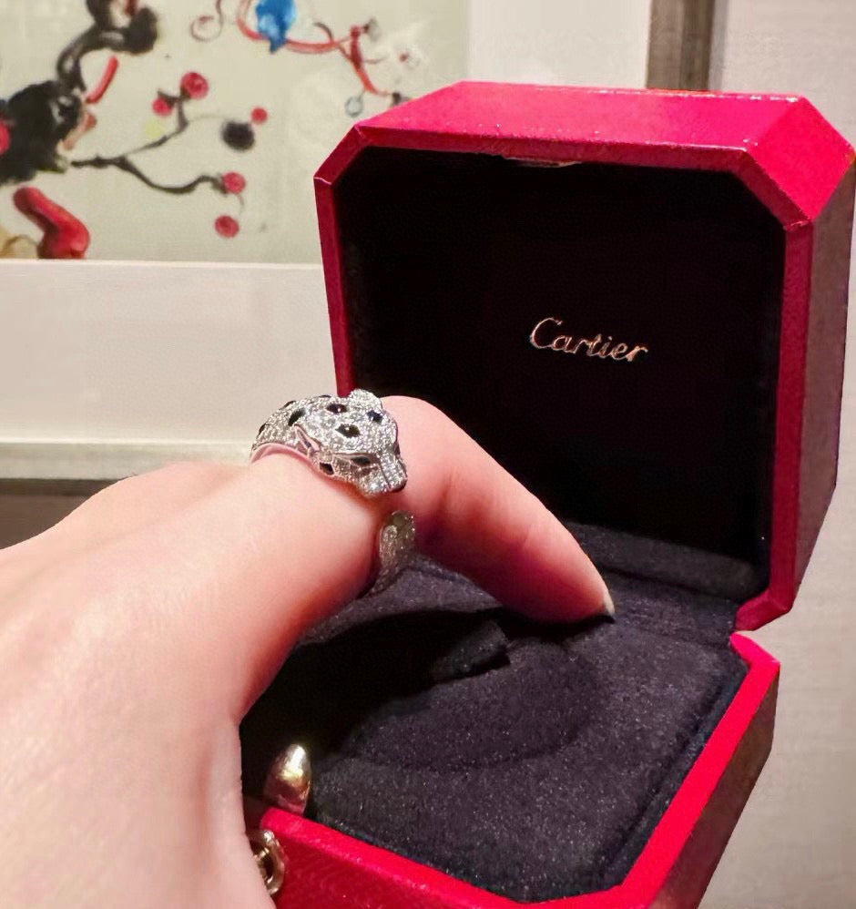 [AuraEcho]PANTHERE SPOTTED FULL DIAMOND MEDIUM RING