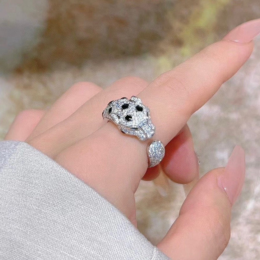 [AuraEcho]PANTHERE SPOTTED FULL DIAMOND MEDIUM RING