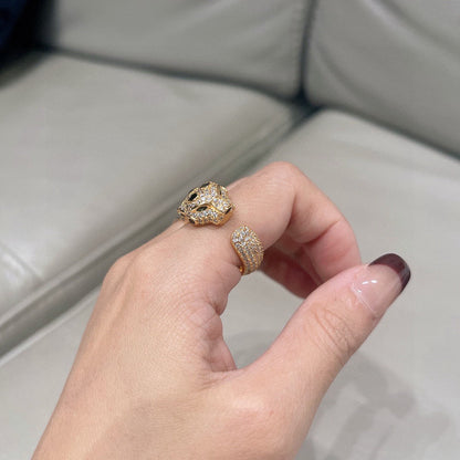 [AuraEcho]PANTHERE SPOTTED FULL DIAMOND MEDIUM RING