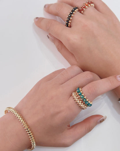 [AuraEcho]CLASH 7.9MM AGATE CHALCEDONY RING