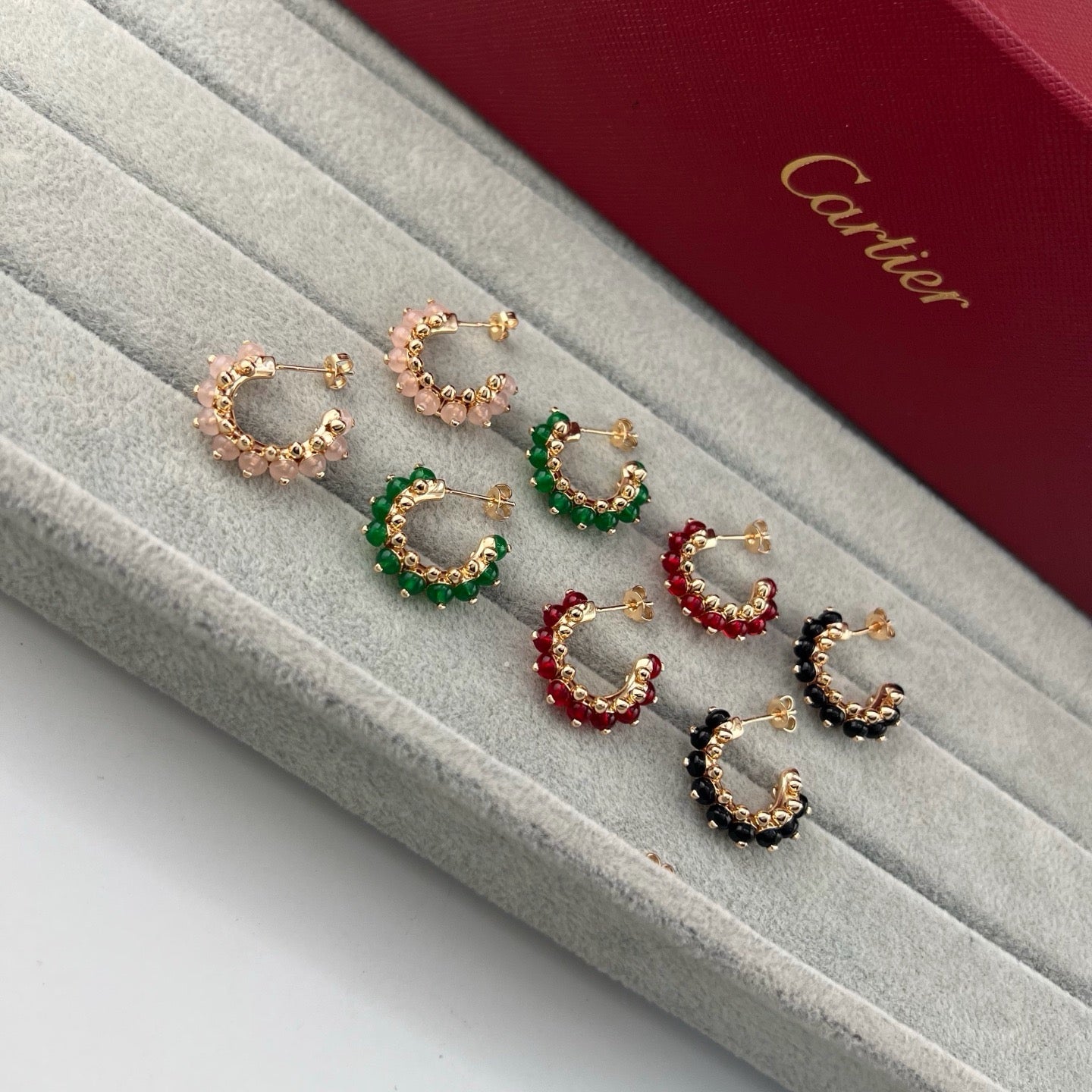 [AuraEcho]CLASH 7.9MM AGATE CHALCEDONY EARRINGS