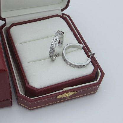 [AuraEcho]LOVE EARRINGS 3.6MM DIAMOND PAVED