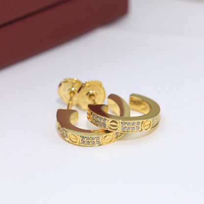 [AuraEcho]LOVE 5.5MM DIAMOND PAVED EARRINGS
