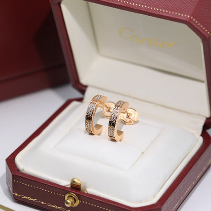 [AuraEcho]LOVE 5.5MM DIAMOND PAVED EARRINGS