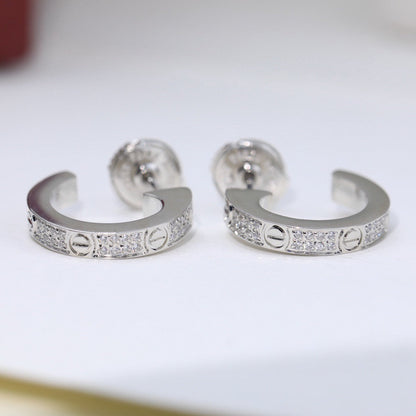 [AuraEcho]LOVE 5.5MM DIAMOND PAVED EARRINGS