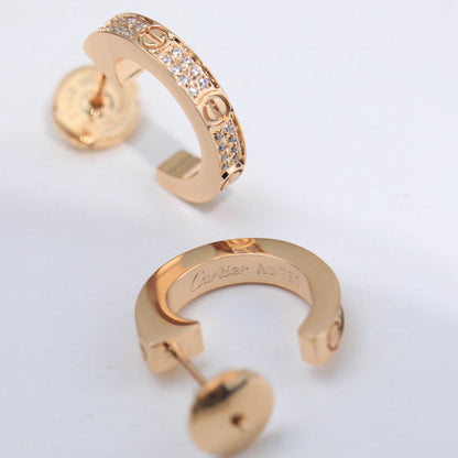 [AuraEcho]LOVE 5.5MM DIAMOND PAVED EARRINGS