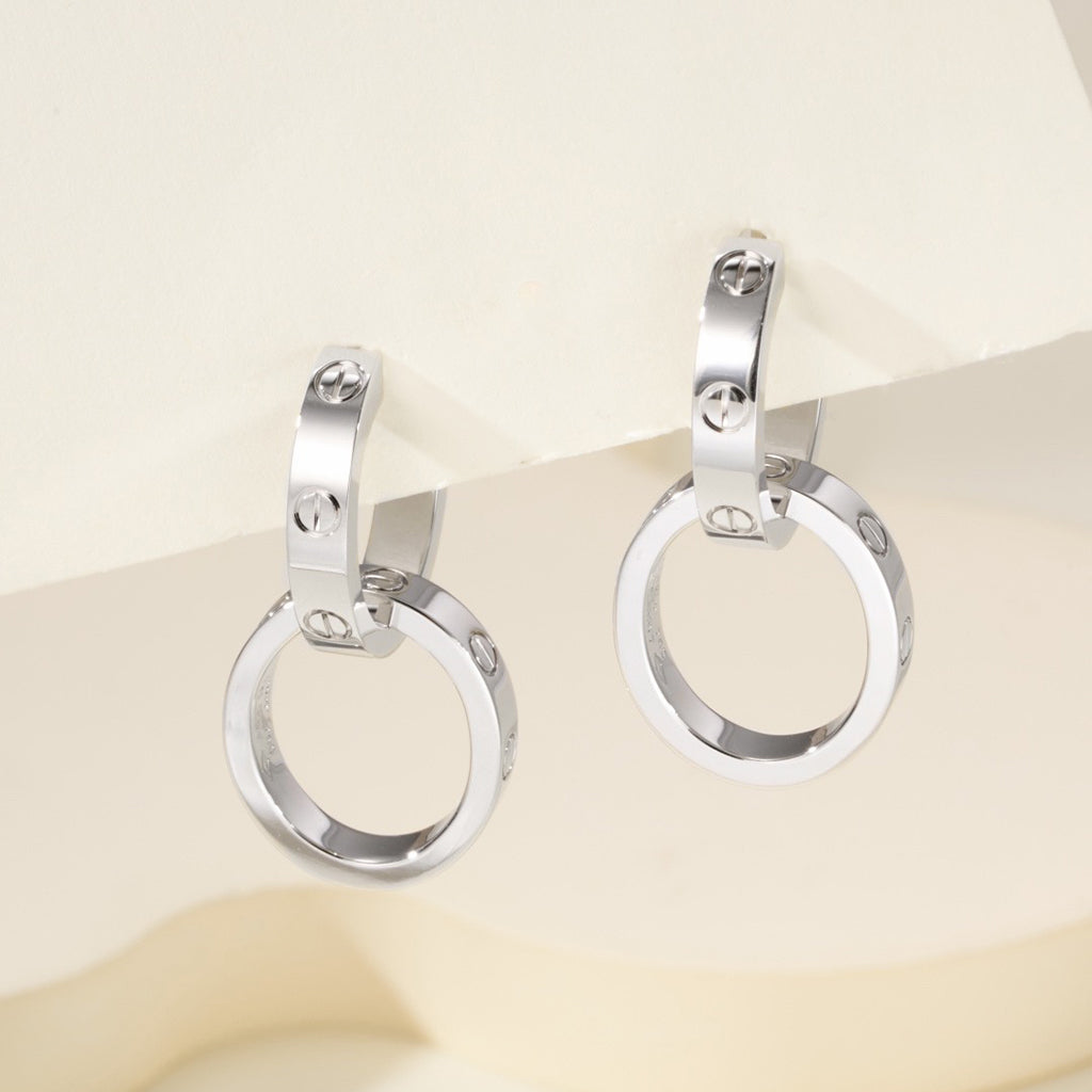 [AuraEcho]LOVE 3.3MM DANGLE EARRINGS