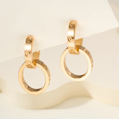 [AuraEcho]LOVE 3.3MM DANGLE EARRINGS