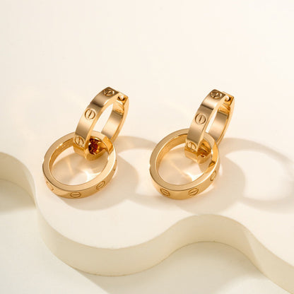 [AuraEcho]LOVE 3.3MM DANGLE EARRINGS