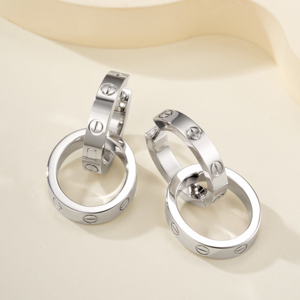 [AuraEcho]LOVE 3.3MM DANGLE EARRINGS