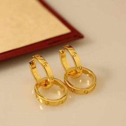 [AuraEcho]LOVE 3.3MM DANGLE EARRINGS