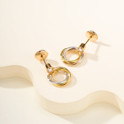 [AuraEcho]TRINITY ON DIAMOND  EARRINGS