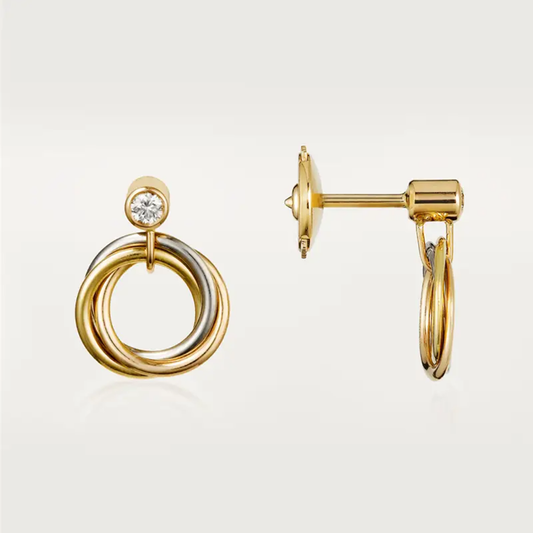 [AuraEcho]TRINITY ON DIAMOND  EARRINGS