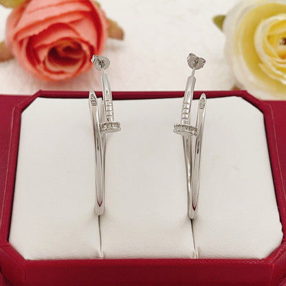 [AuraEcho]JUSTE HALF DIAMOND LARGE EARRINGS