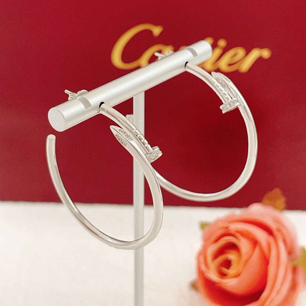 [AuraEcho]JUSTE HALF DIAMOND LARGE EARRINGS