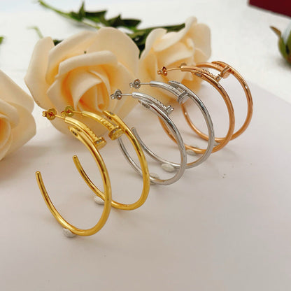 [AuraEcho]JUSTE HALF DIAMOND LARGE EARRINGS
