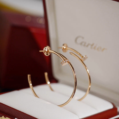 [AuraEcho]JUSTE HALF DIAMOND LARGE EARRINGS