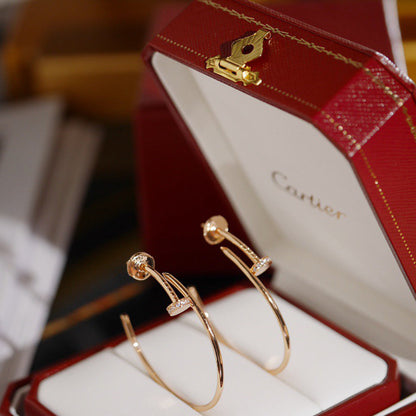 [AuraEcho]JUSTE HALF DIAMOND LARGE EARRINGS